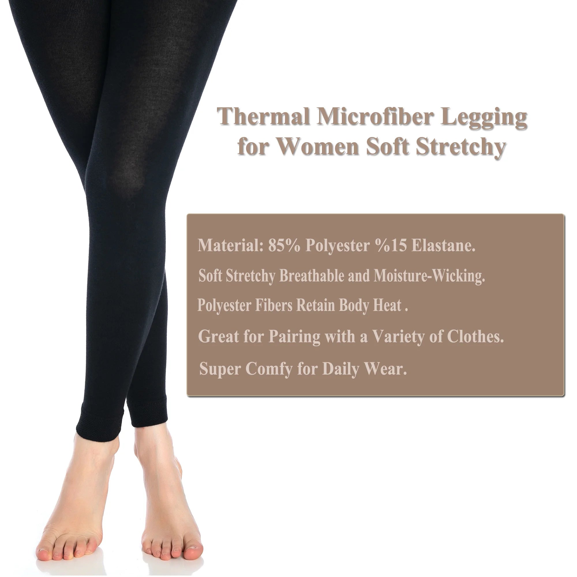 Black Thermal Leggings for Women
