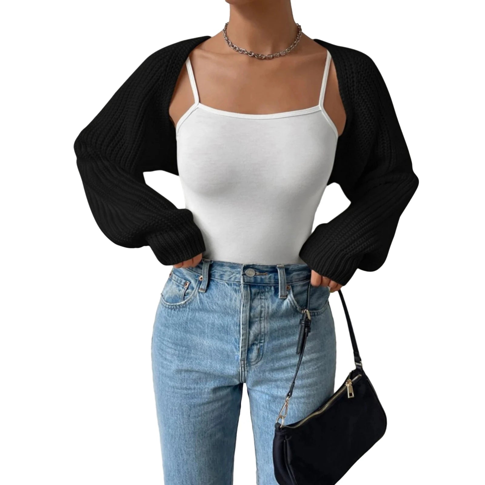 Women s Open Front Cropped Bolero Cardigan