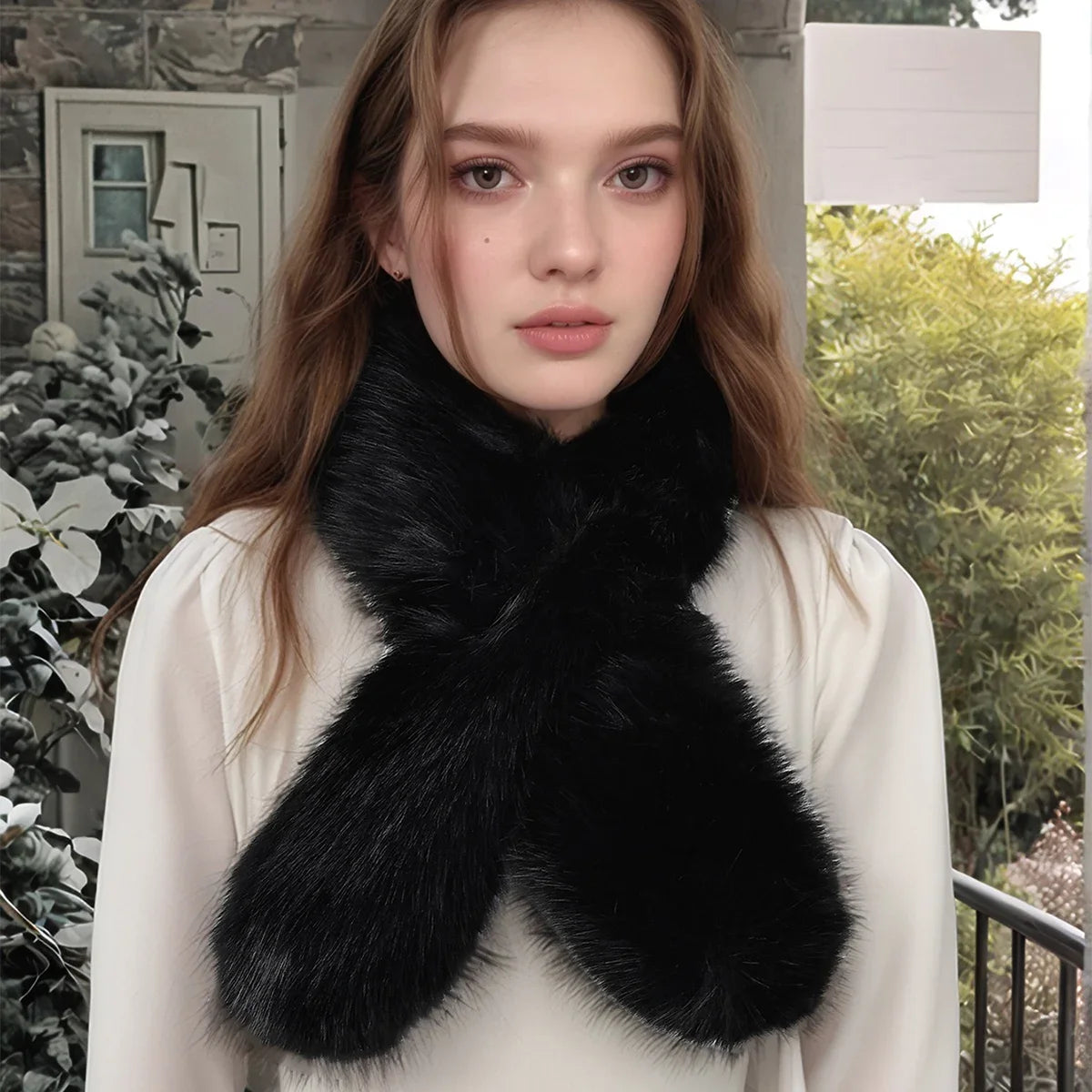 Faux Rabbit Fur Scarf Winter Warm Neckerchief