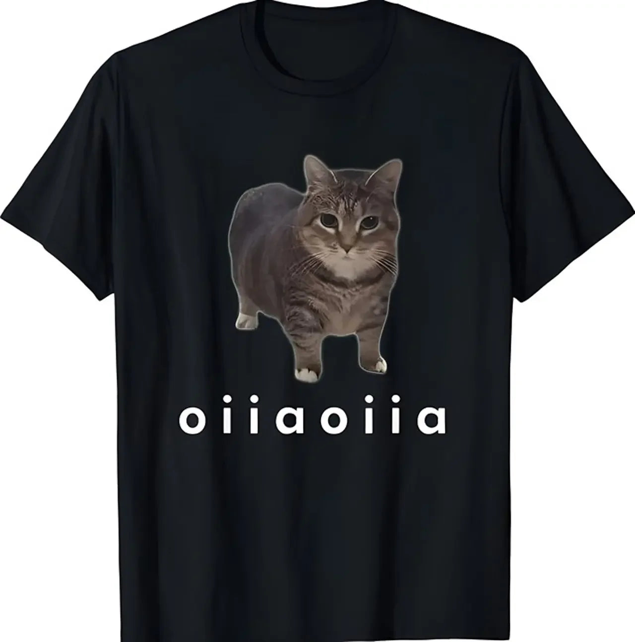 Oiiaoiia Cat Clothing Pattern Pure Cotton Men's and Women's T-shirt