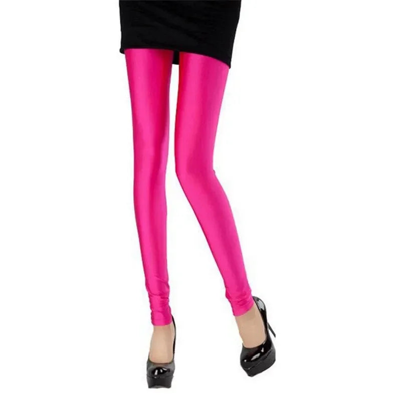 New Spring Autumn Solid Candy Neon Leggings for Women/Girls