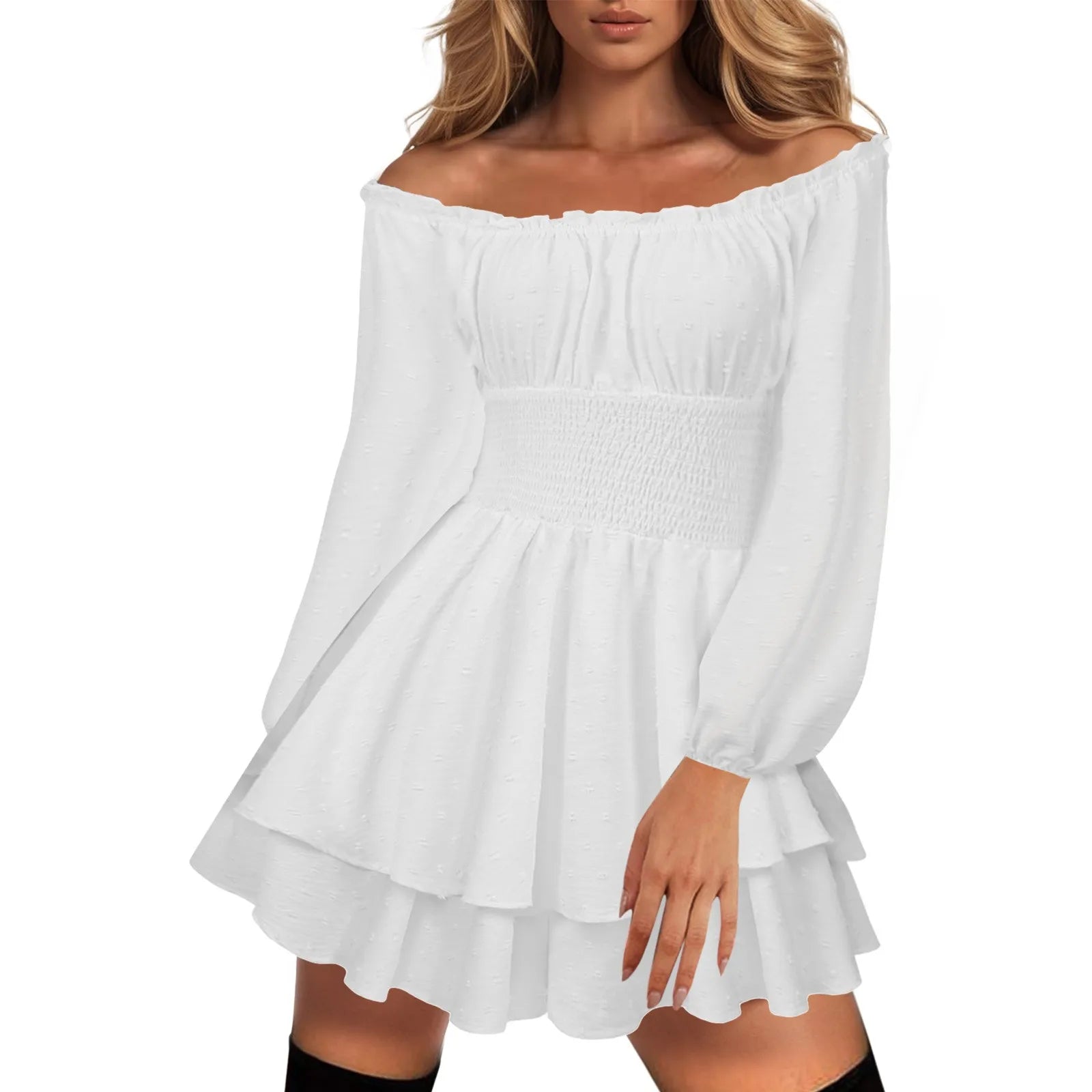 Off Shoulder White Dress For Women