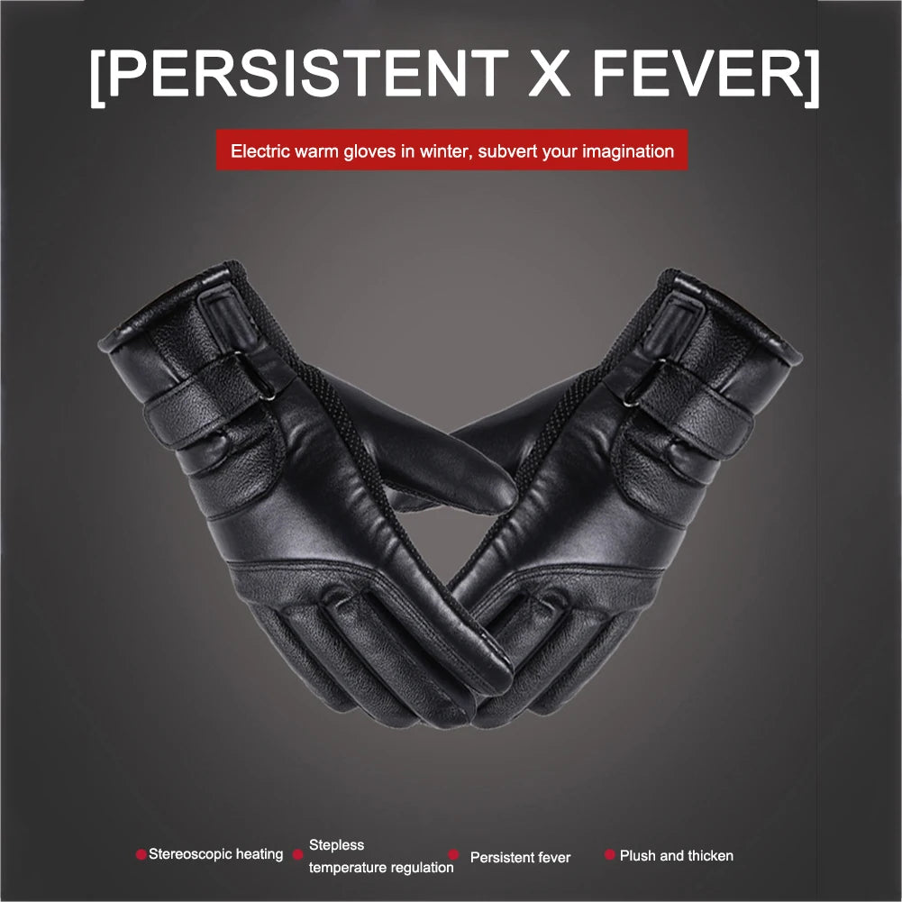 Heated Full Finger Mittens Touch Screen Gloves