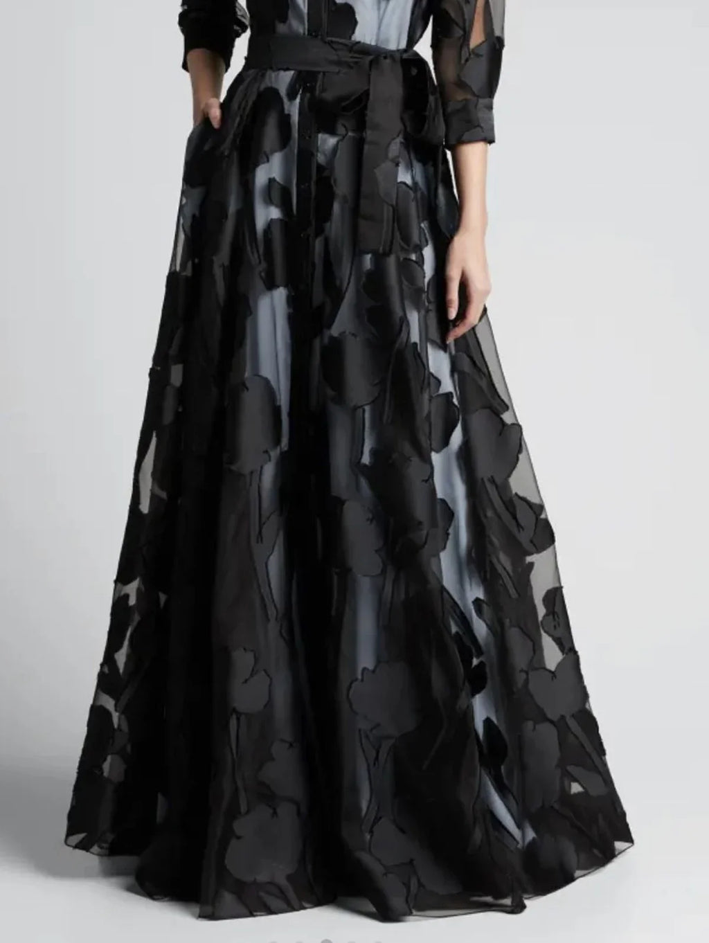 Jacquard Mesh Maxi Dress