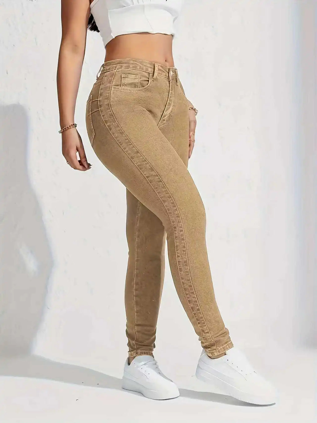 Ladies' vintage khaki skinny jeans