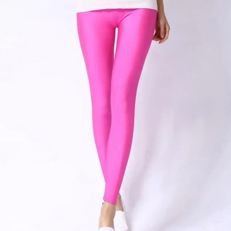 New Spring Autumn Solid Candy Neon Leggings for Women/Girls