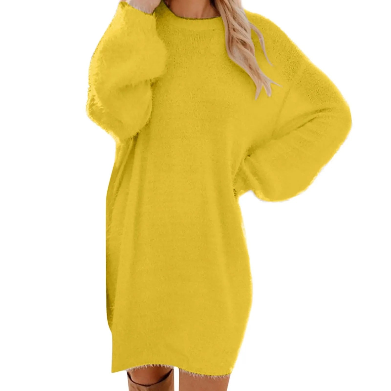 Women Long Sleeve Sweater Knit Sweatshirt Dress