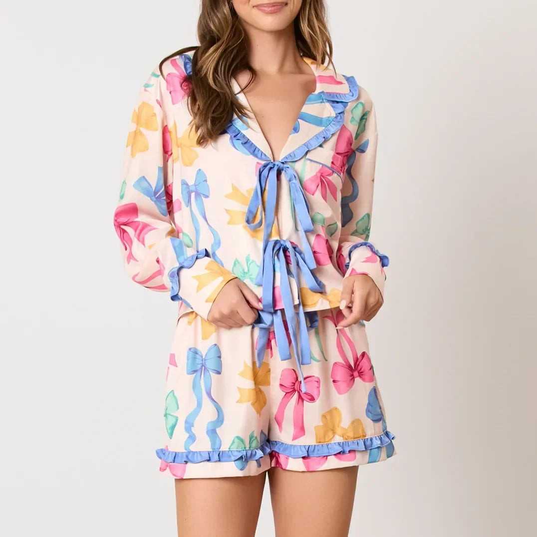 Women Christmas Silk Satin Pajamas