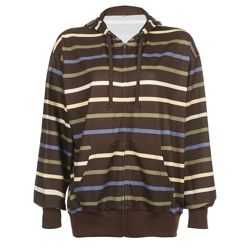 Women Zip Up Drawstring Hoodie