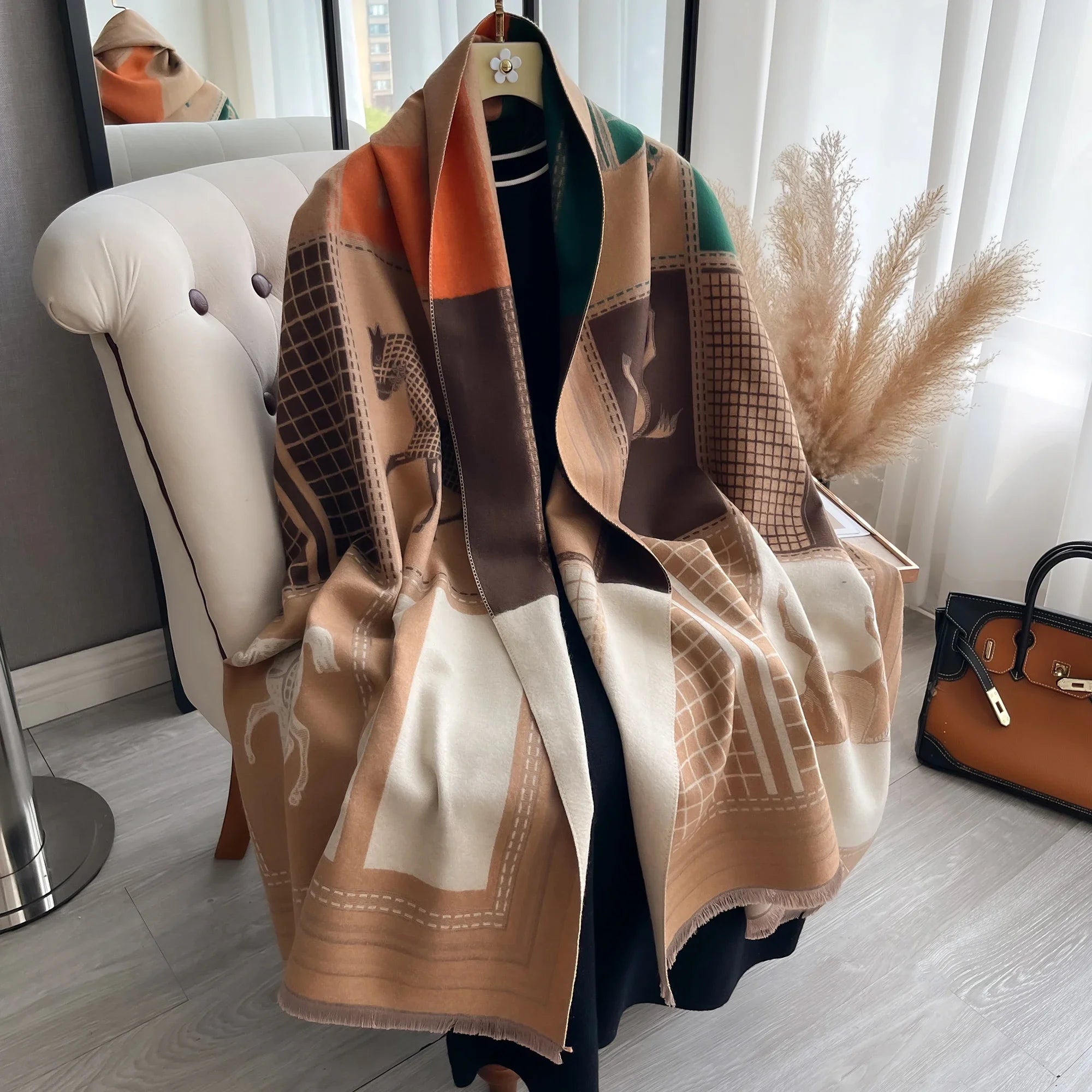 Luxury Winter Cashmere Scarf Women