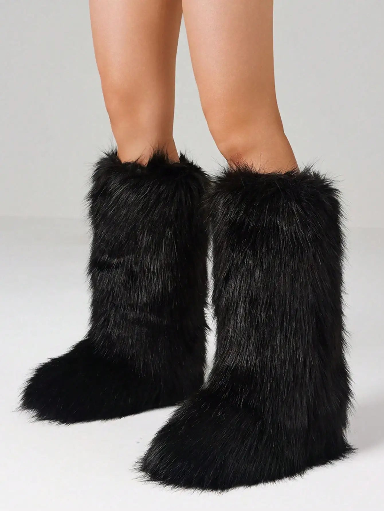 Furry Fluffy Women Snow Boots