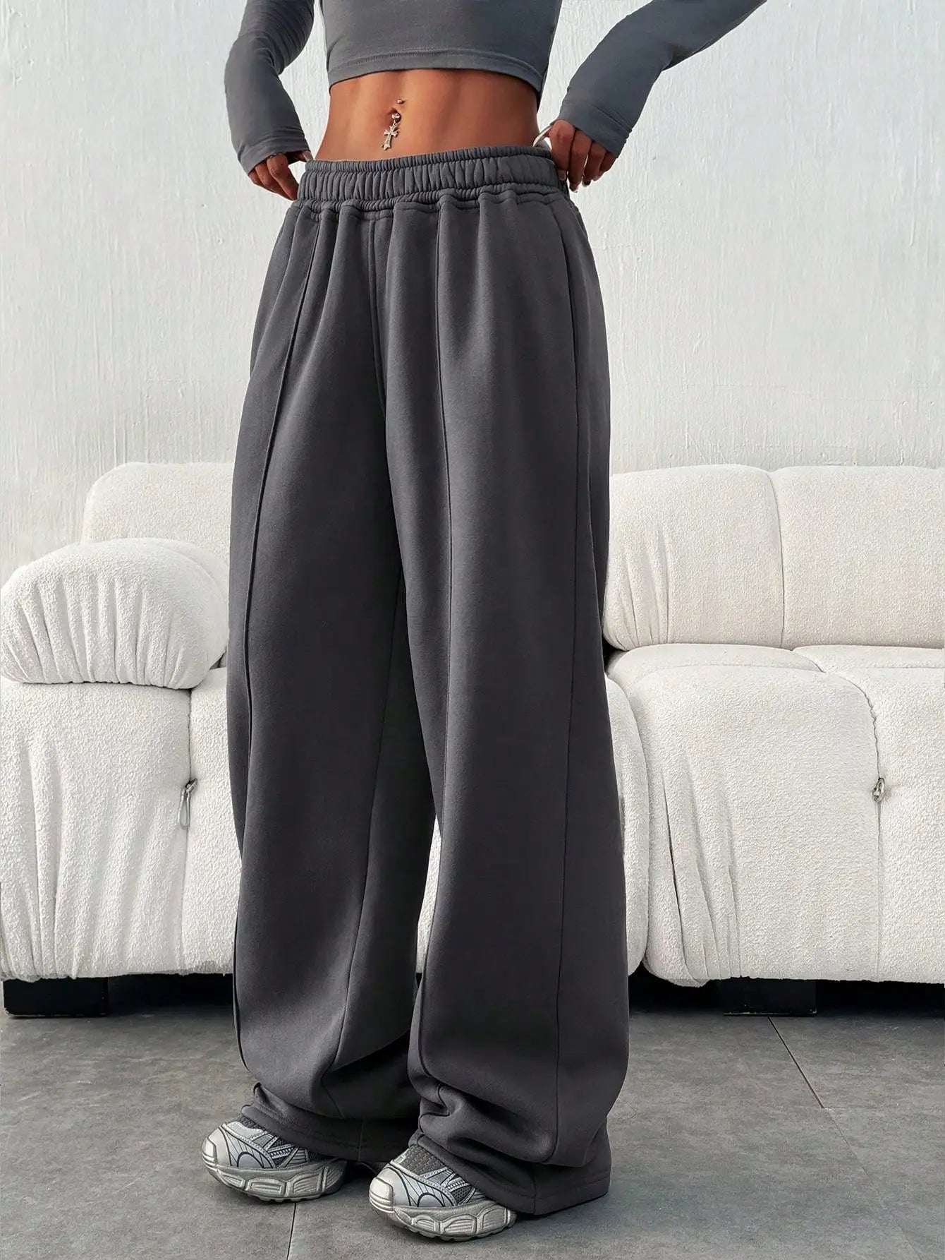 Women's Slant Pocket Wide Leg Sweatpants