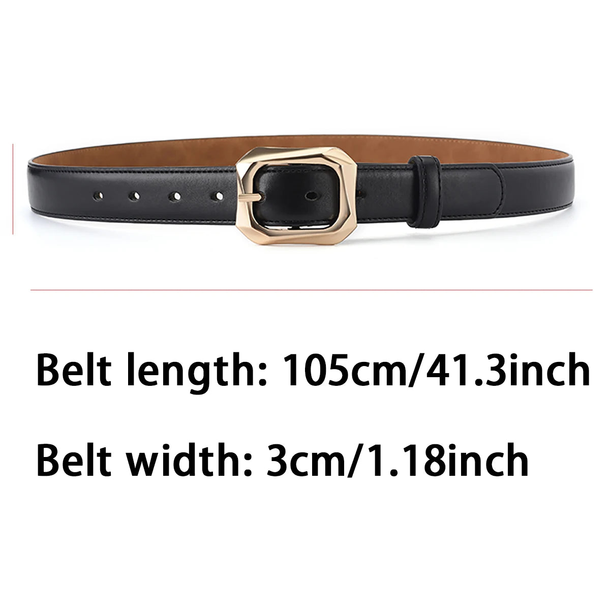 Women's Belt Trend Gold Needle Buckle