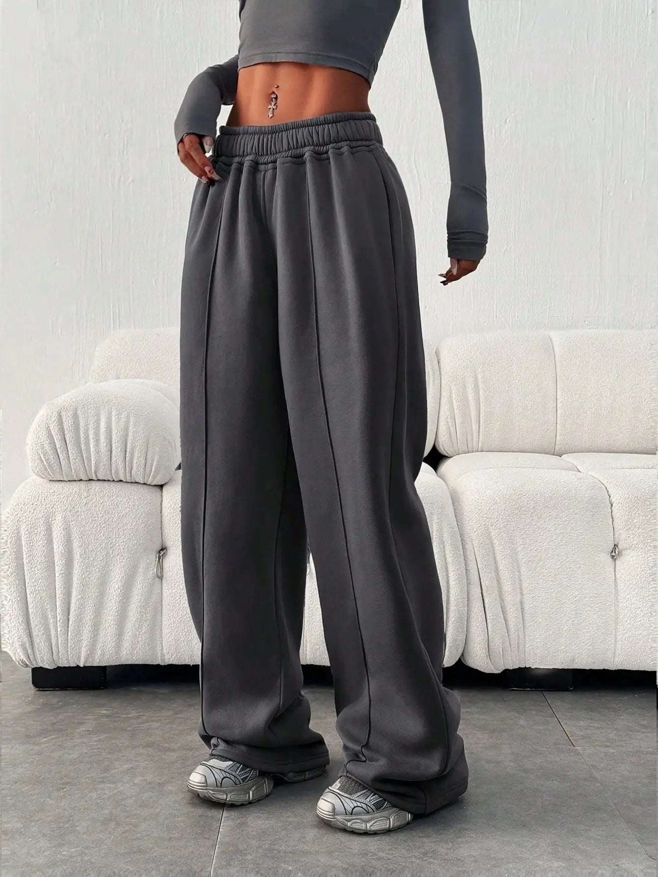Women's Slant Pocket Wide Leg Sweatpants