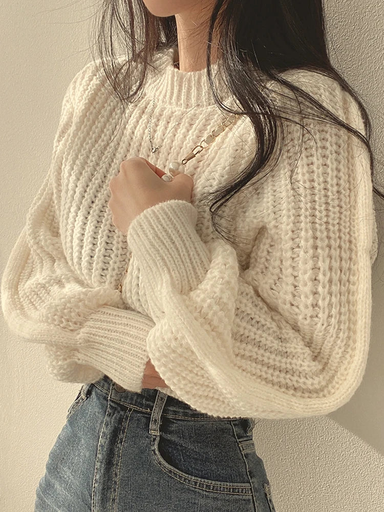 Chic Loose Vintage Long Sleeve Women Sweater
