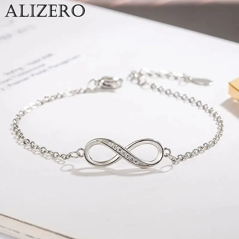 8-Inch Bracelet with 8 figure Design with Diamond Set Zircon