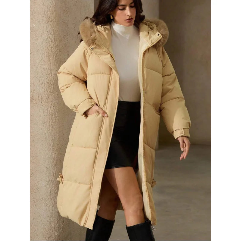 Oversized Thick Hooded Padded Coat For Women