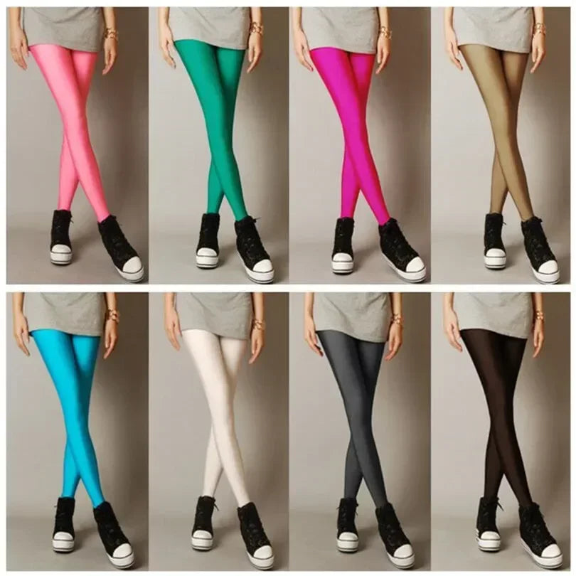 New Spring Autumn Solid Candy Neon Leggings for Women/Girls