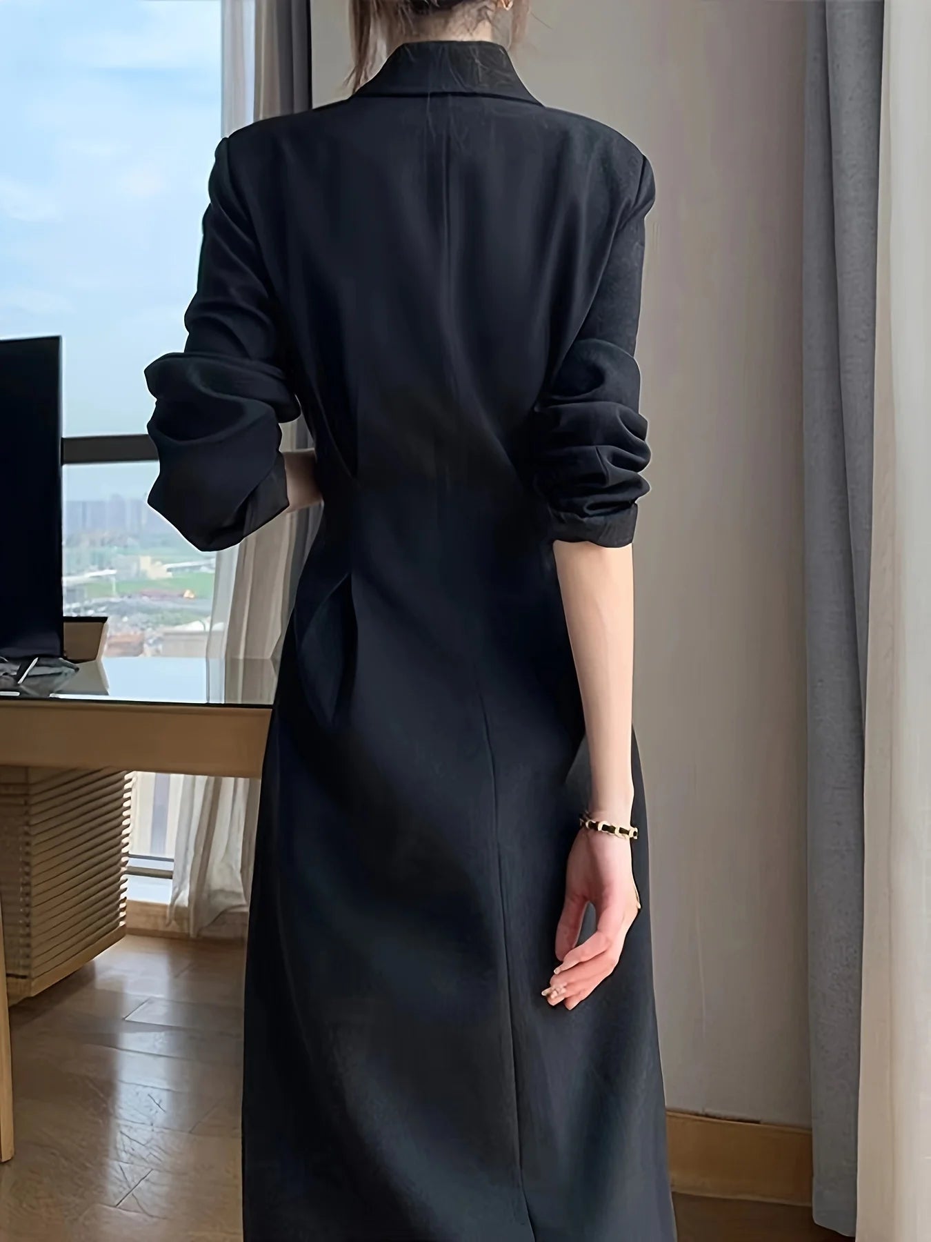 Black long-sleeved dress
