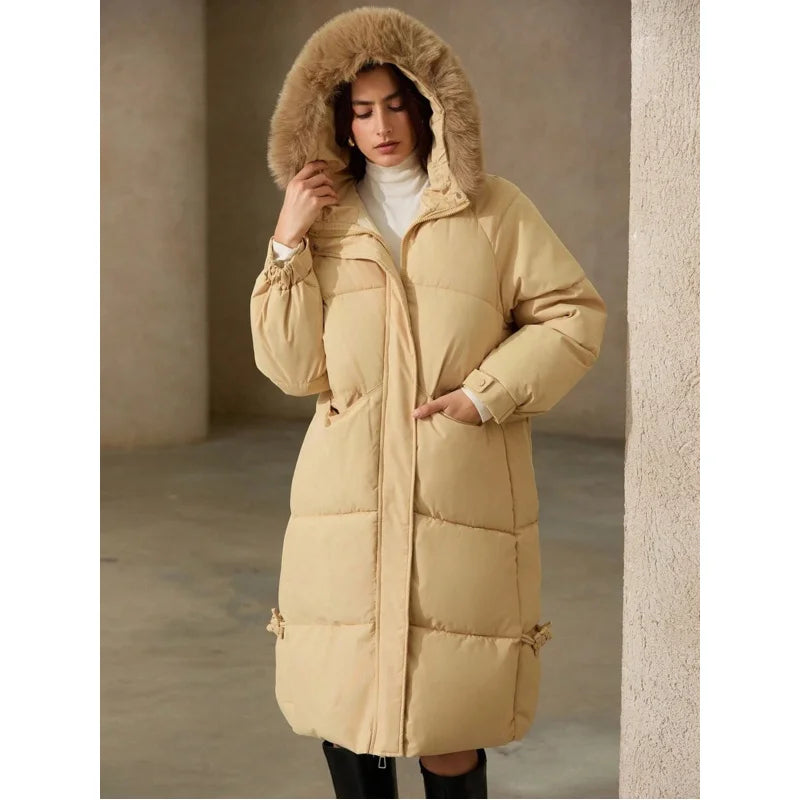 Oversized Thick Hooded Padded Coat For Women