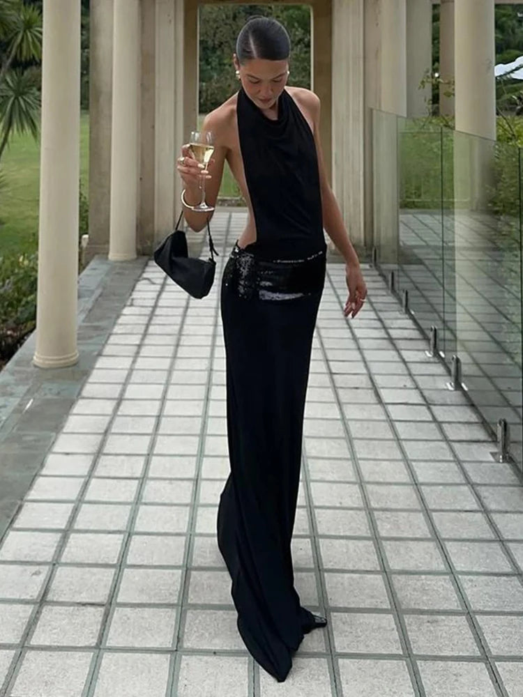 Backless Fashion Dresses Elegant Halter