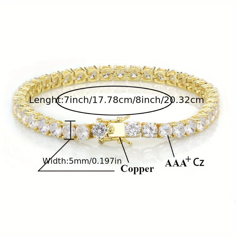 Pure Copper Tennis Chain Bracelet -