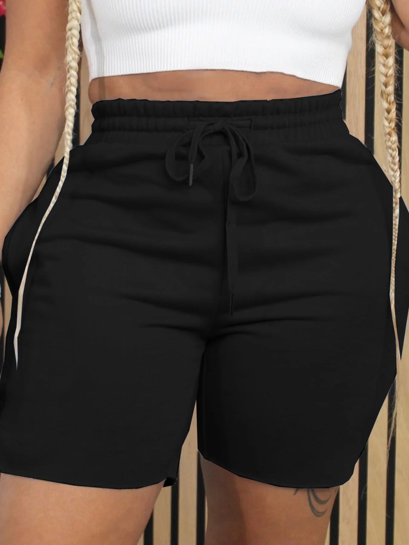 BKLD Fashion Slim Fit Drawstring Elastic Waist Shorts