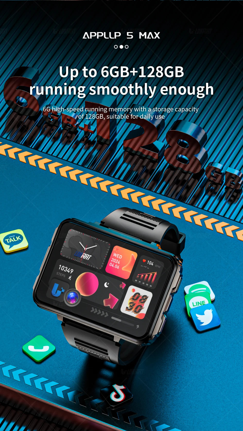 Android Smartwatches Dual Camera with Flashlight