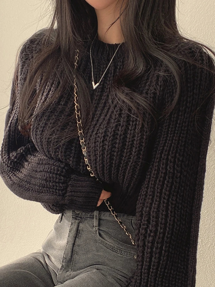 Chic Loose Vintage Long Sleeve Women Sweater