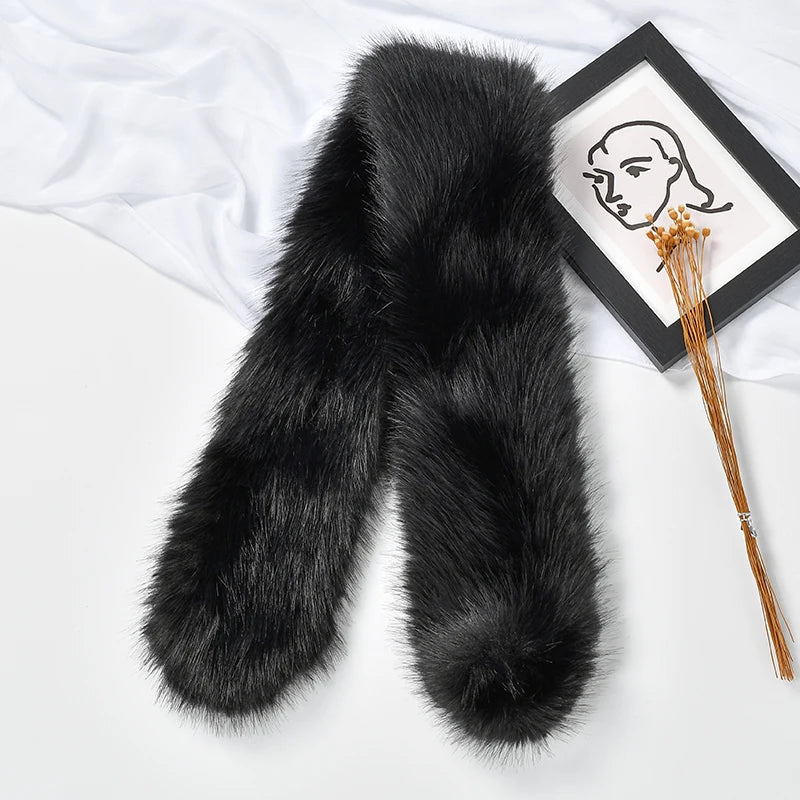 Faux Rabbit Fur Scarf Winter Warm Neckerchief