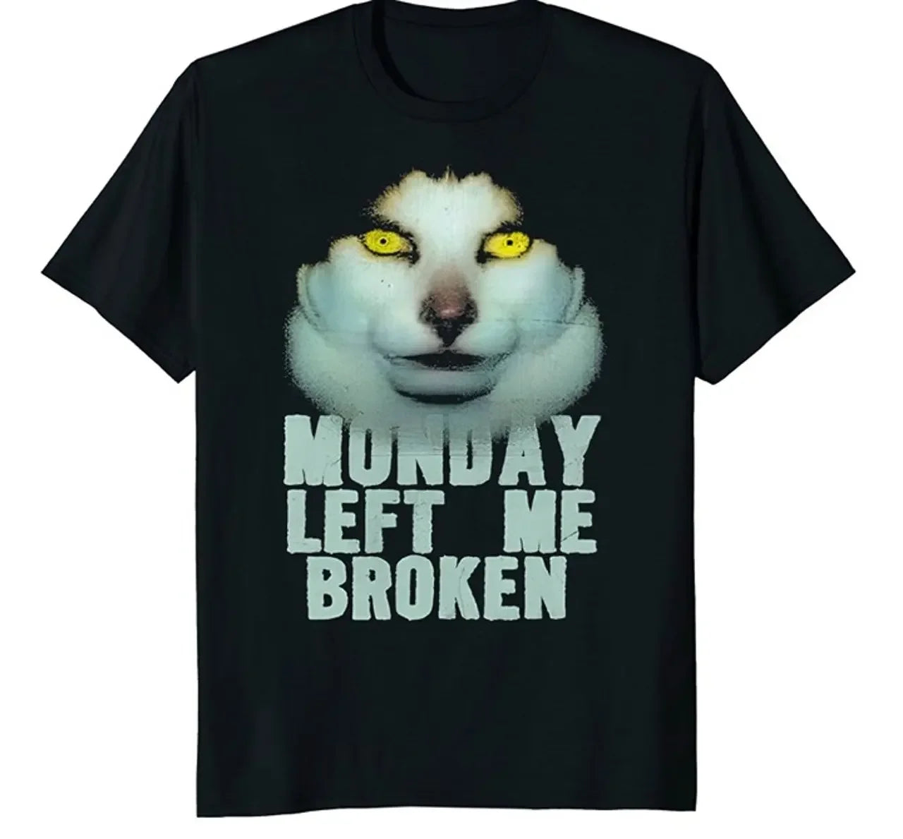 Oiiaoiia Cat Clothing Pattern Pure Cotton Men's and Women's T-shirt