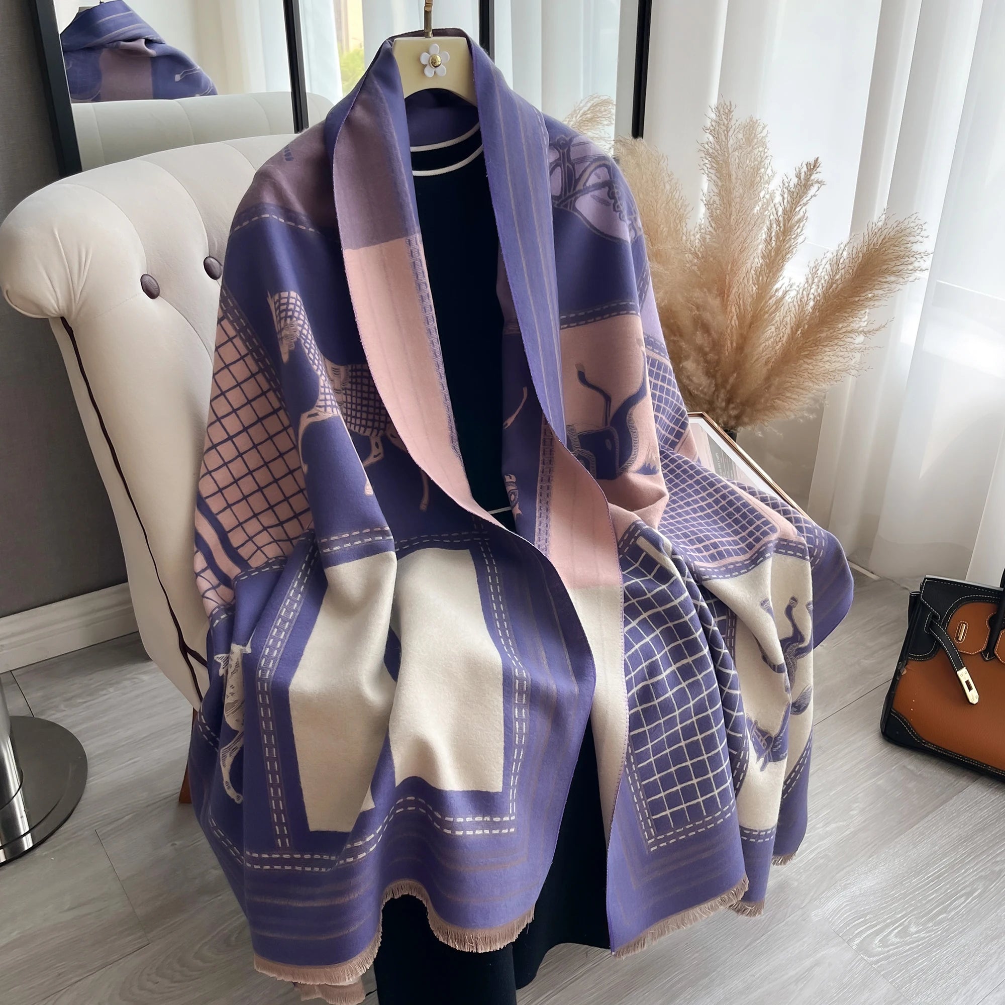 Luxury Winter Cashmere Scarf Women