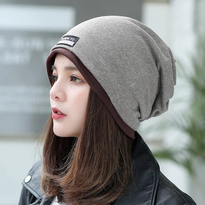 Slouchy Beanie Women Dual-use Hat Scarf