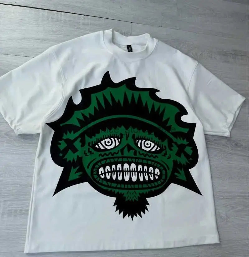 Men and Women Short Sleeved  Hip Hop Trend Oversized T-Shirt