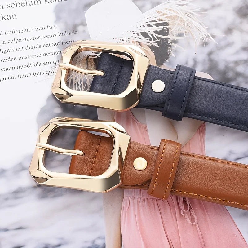 Women's Belt Trend Gold Needle Buckle