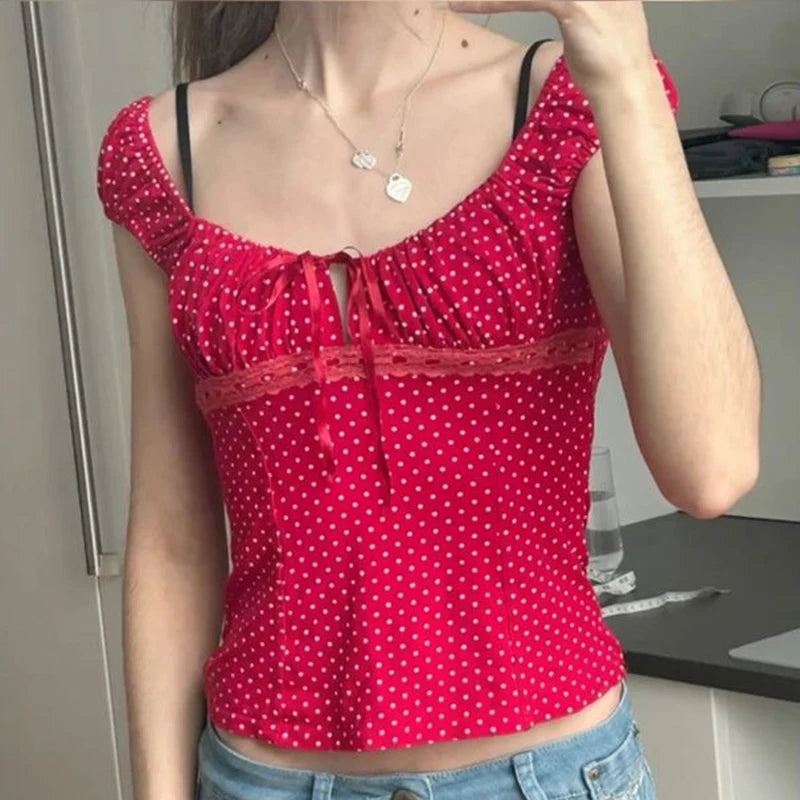 Polka Dot Milkmaid Baby Tees