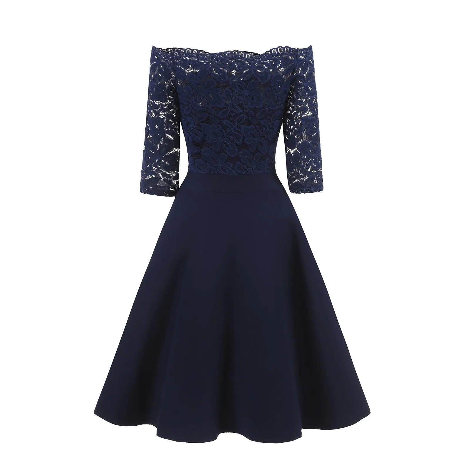 Women Elegant Off Shoulder Half Sleeve Dresses