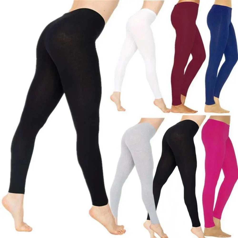 Milk Silk Leggings Women Solid Color Stretchy 