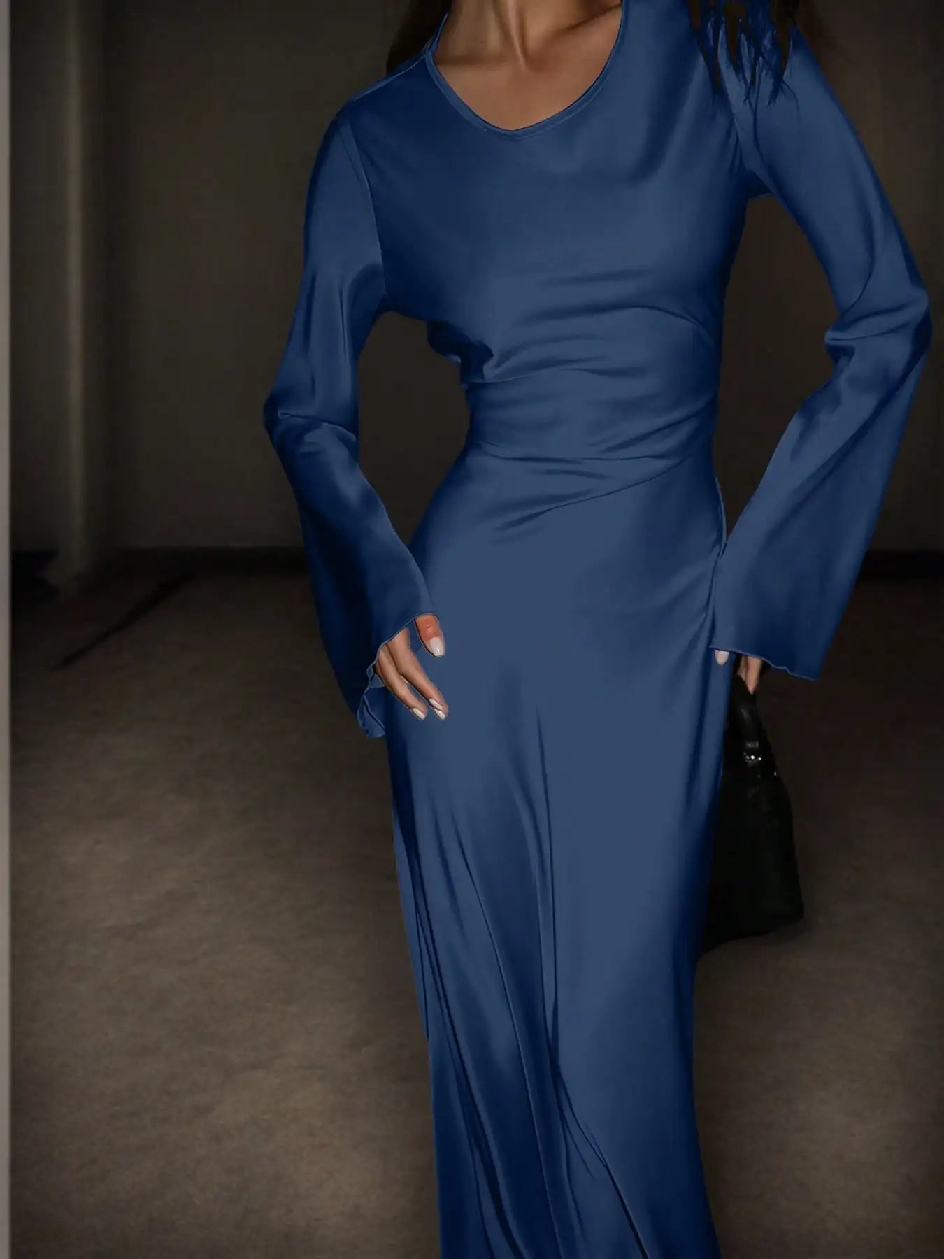 Women's Bespoke Satin Maxi Dress with Corset Waist