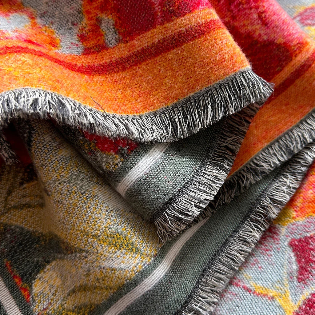 Luxury Warm Poncho Cashmere Floral Jacquard Shawl Wraps