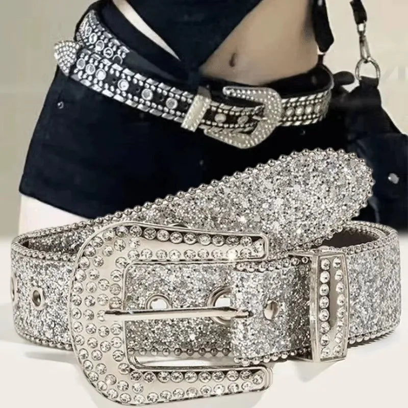 Women's retro fashion rhinestone belt
