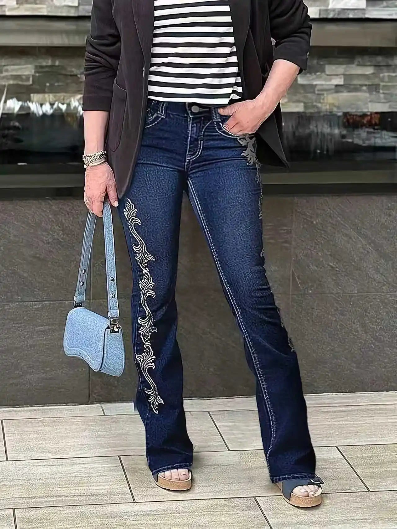 Ladies' Retro, Stretch, Western Style, Denim Pants