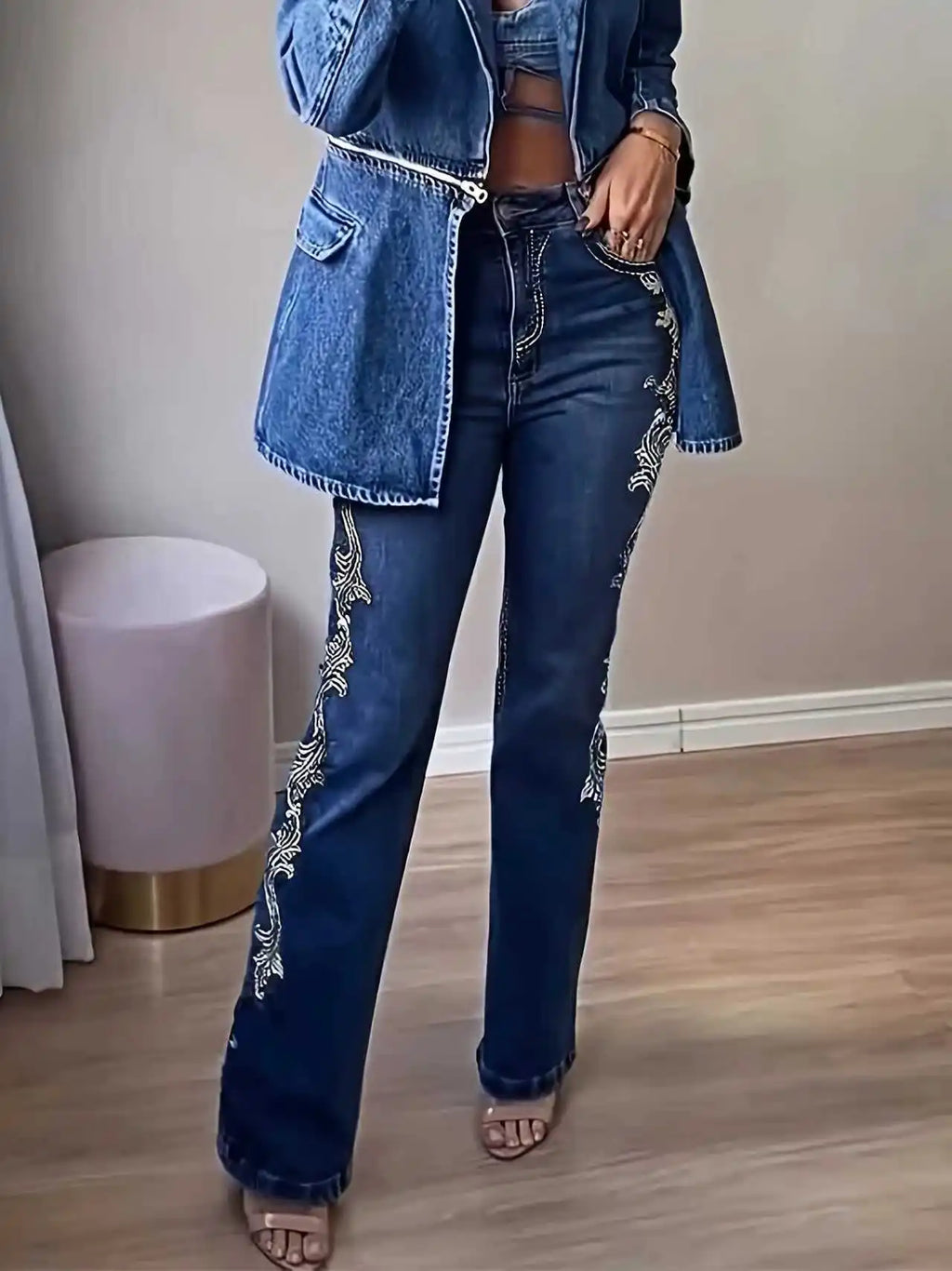 Ladies' Retro, Stretch, Western Style, Denim Pants