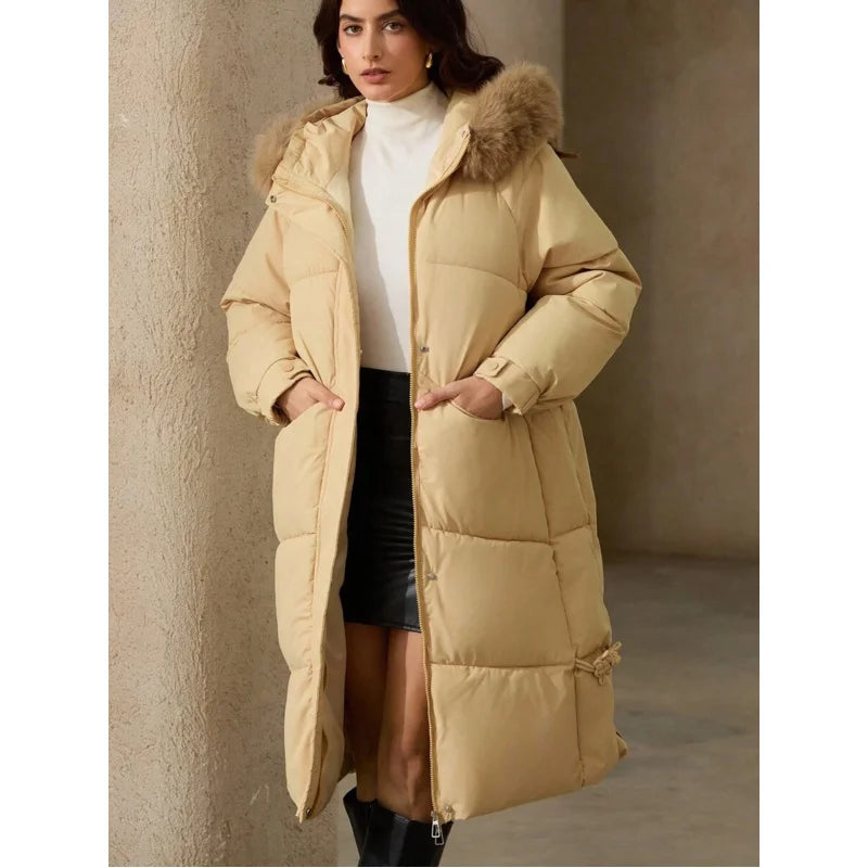 Oversized Thick Hooded Padded Coat For Women