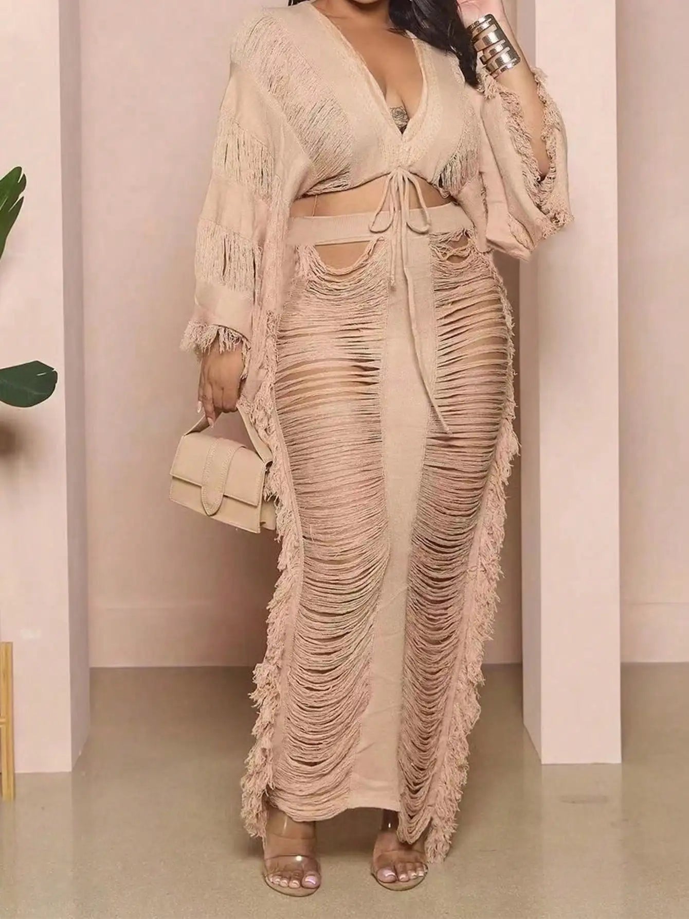 Women's Fringed 2-piece Set party Dress