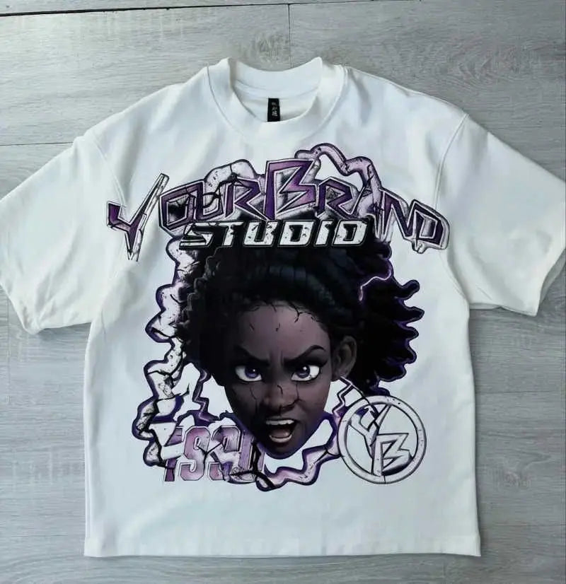 Men and Women Short Sleeved  Hip Hop Trend Oversized T-Shirt