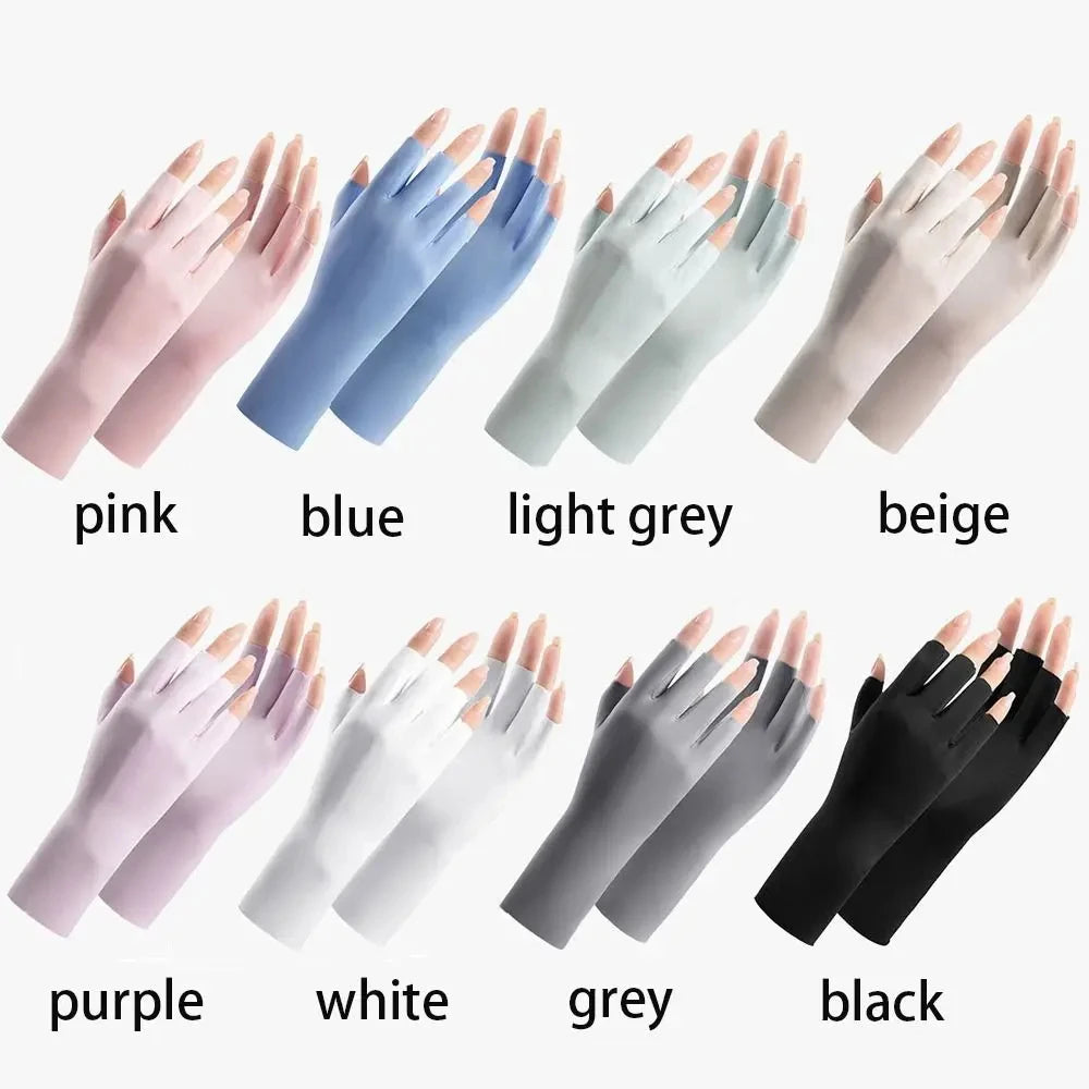 1 Pair Fingerless Multicolor Driving Gloves Woman