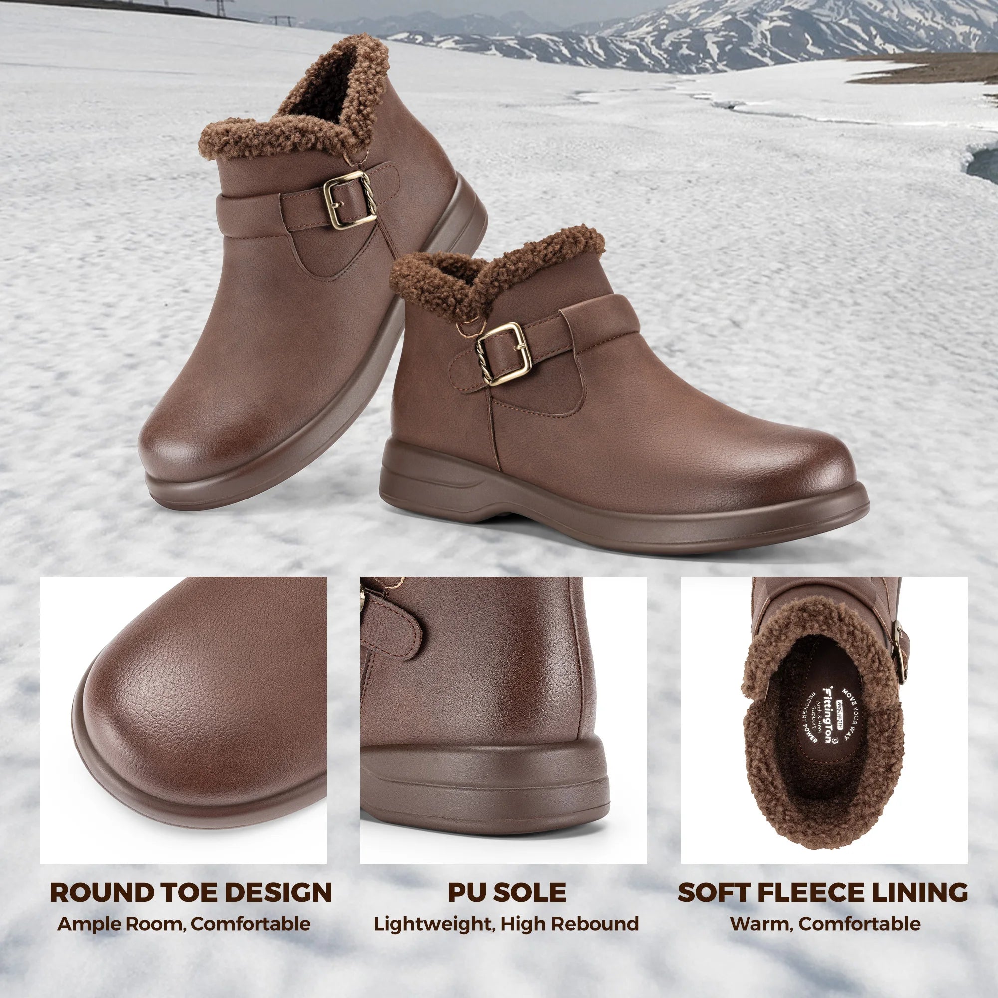 Winter Fleeced Lined Snow Boots