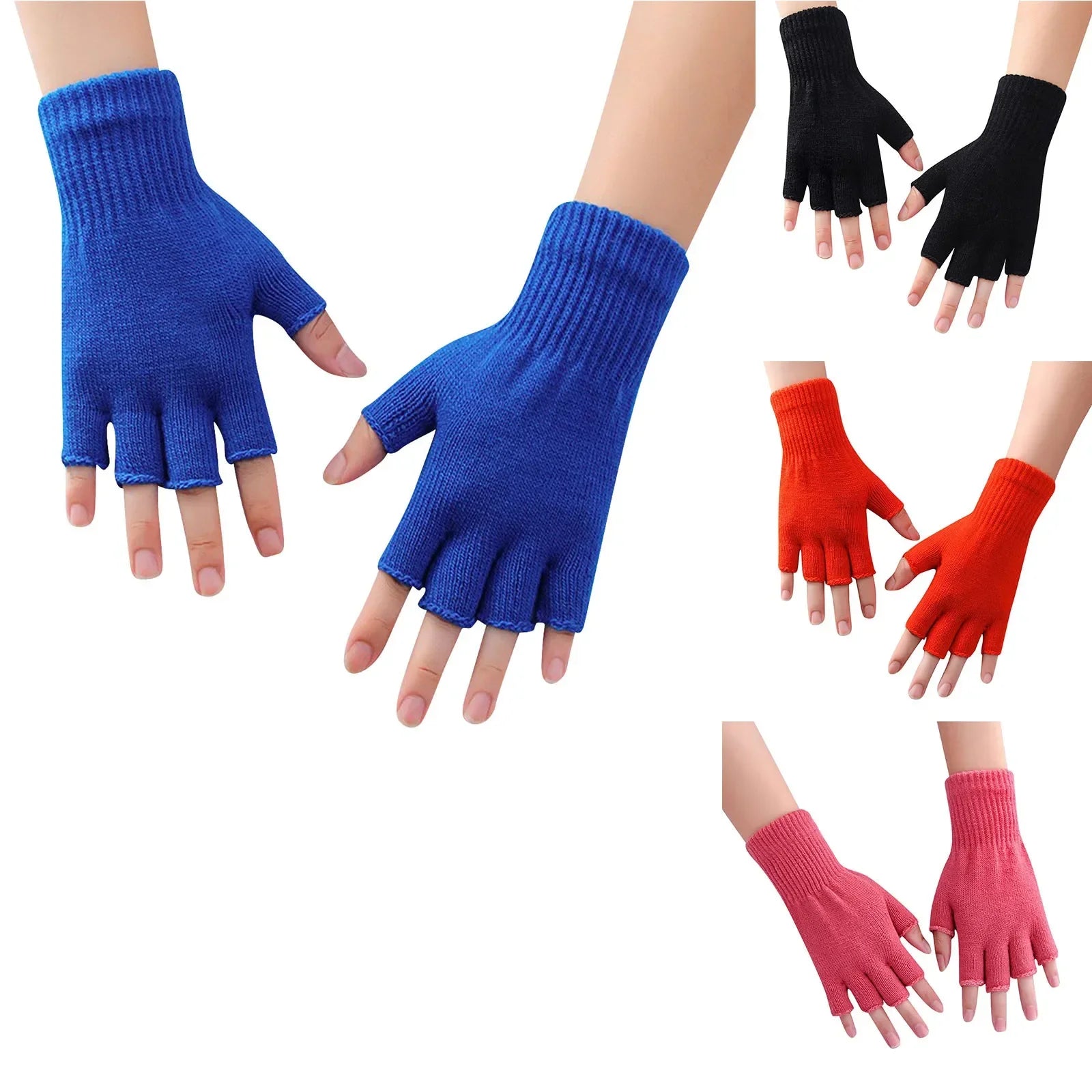 1 Pair Half Finger Fingerless Gloves For Women And Men