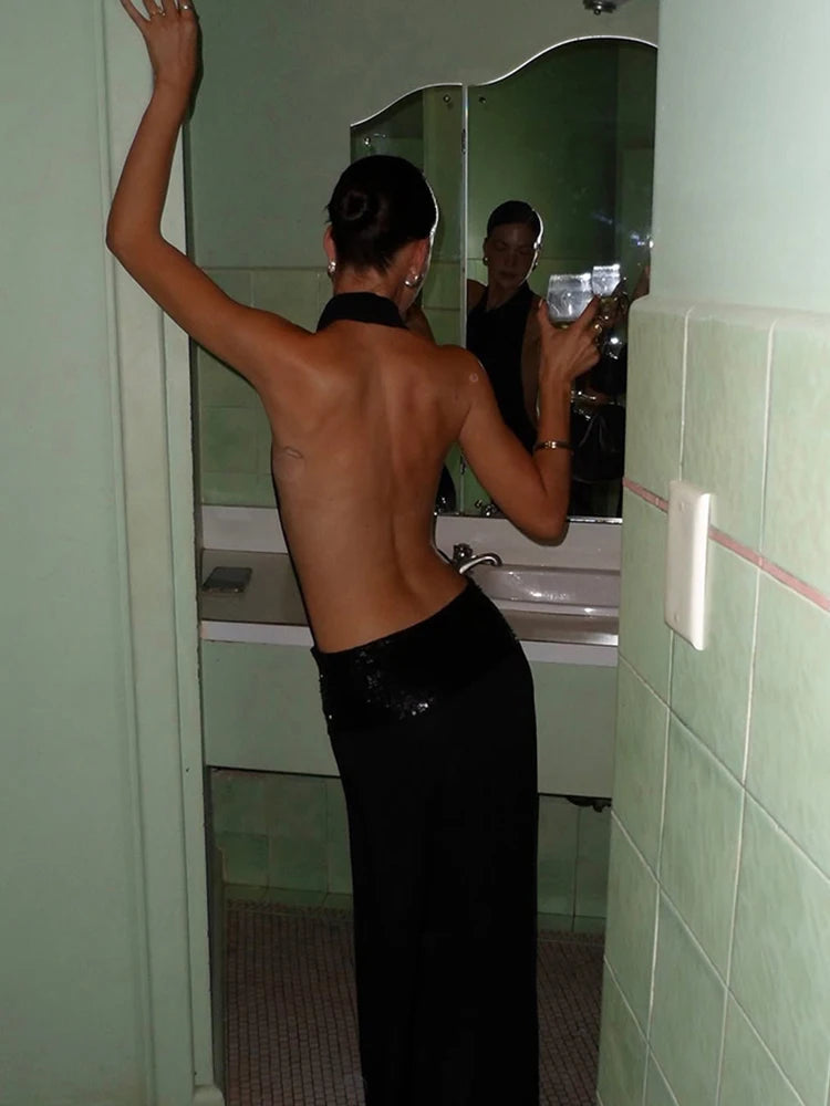 Backless Fashion Dresses Elegant Halter